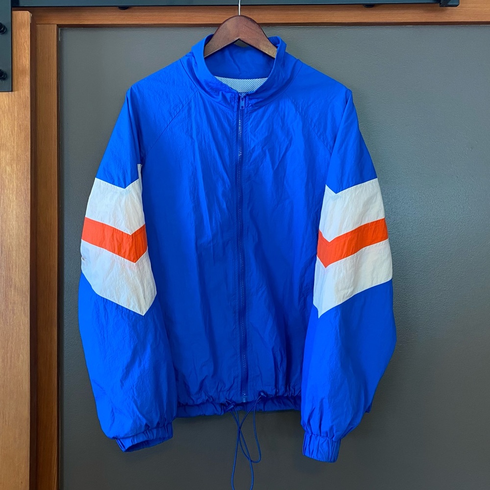 Orange, Blue and White Windbreaker Jacket